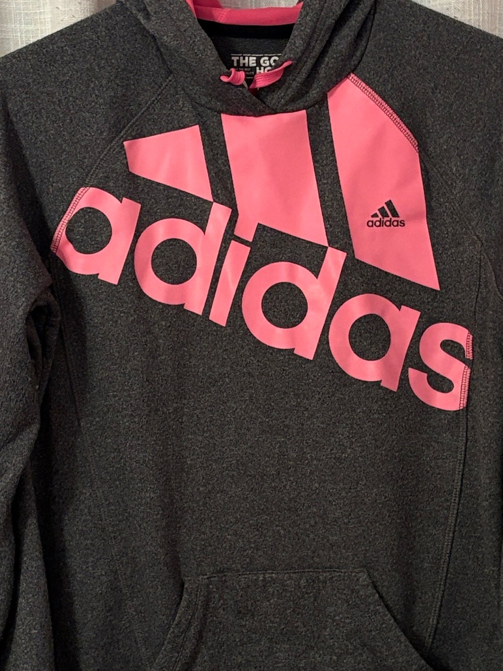 Adidas Gray & Pink On the Go Athletic Hoodie - Picture 8 of 12